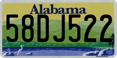 AL license plate 58DJ522