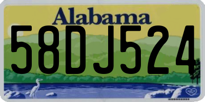 AL license plate 58DJ524