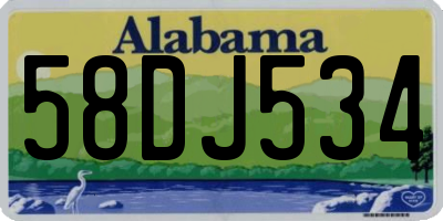 AL license plate 58DJ534