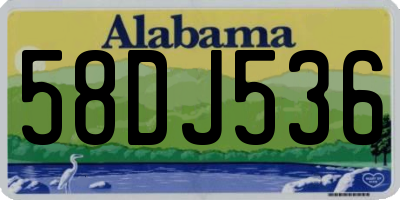 AL license plate 58DJ536