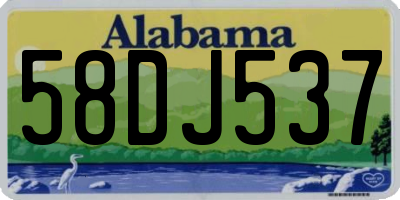 AL license plate 58DJ537