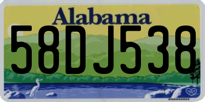 AL license plate 58DJ538