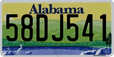 AL license plate 58DJ541