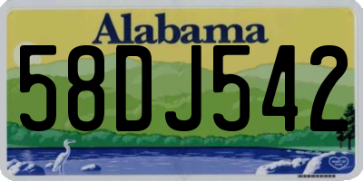 AL license plate 58DJ542
