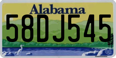 AL license plate 58DJ545
