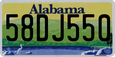 AL license plate 58DJ550