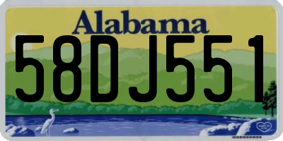 AL license plate 58DJ551