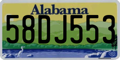 AL license plate 58DJ553