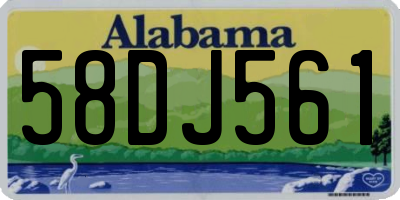 AL license plate 58DJ561