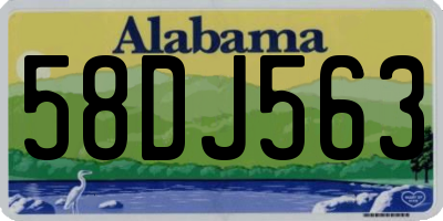 AL license plate 58DJ563