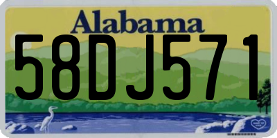 AL license plate 58DJ571