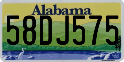 AL license plate 58DJ575