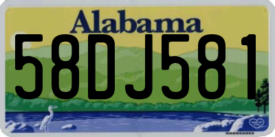 AL license plate 58DJ581