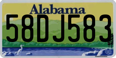 AL license plate 58DJ583