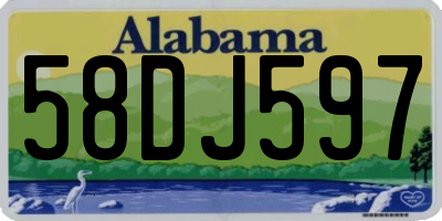 AL license plate 58DJ597