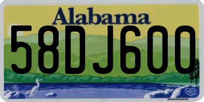 AL license plate 58DJ600