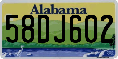 AL license plate 58DJ602