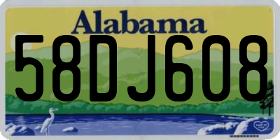 AL license plate 58DJ608