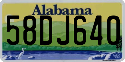 AL license plate 58DJ640