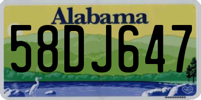AL license plate 58DJ647