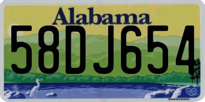 AL license plate 58DJ654