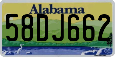 AL license plate 58DJ662
