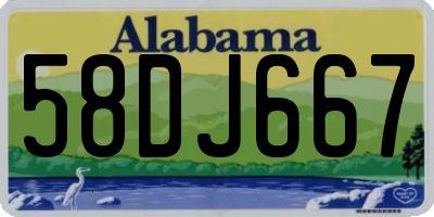 AL license plate 58DJ667