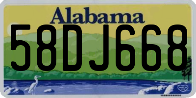 AL license plate 58DJ668