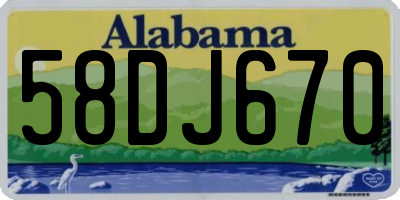 AL license plate 58DJ670