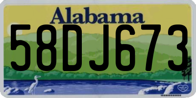 AL license plate 58DJ673