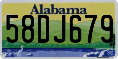 AL license plate 58DJ679