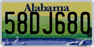 AL license plate 58DJ680