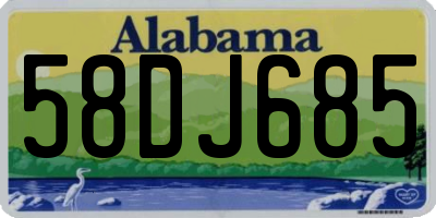 AL license plate 58DJ685