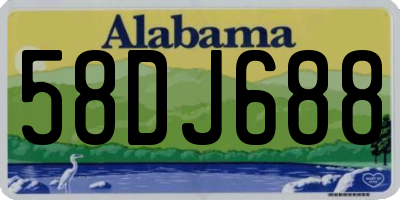 AL license plate 58DJ688