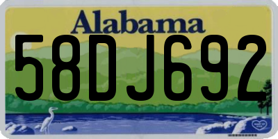 AL license plate 58DJ692
