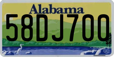 AL license plate 58DJ700