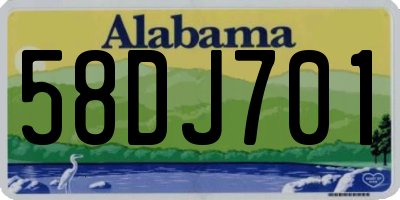AL license plate 58DJ701