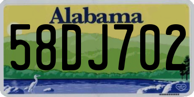 AL license plate 58DJ702