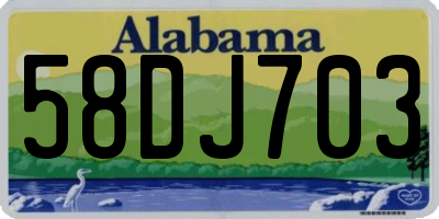 AL license plate 58DJ703