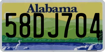 AL license plate 58DJ704