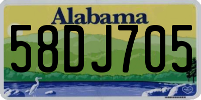 AL license plate 58DJ705
