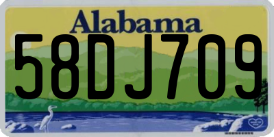 AL license plate 58DJ709