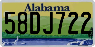 AL license plate 58DJ722