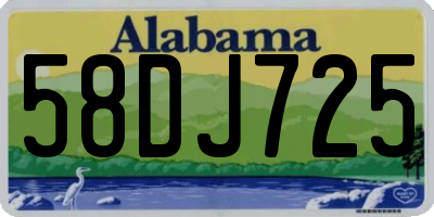 AL license plate 58DJ725