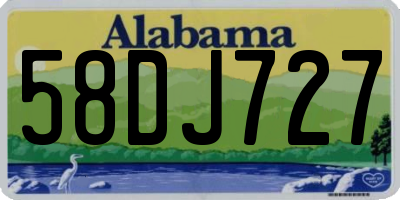 AL license plate 58DJ727