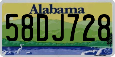 AL license plate 58DJ728