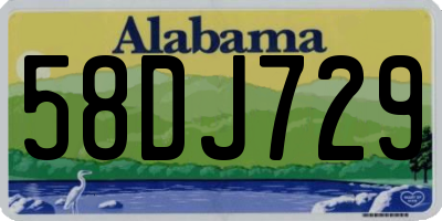 AL license plate 58DJ729