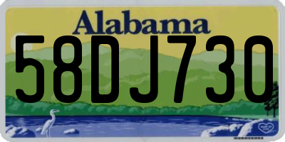 AL license plate 58DJ730