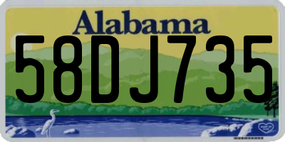 AL license plate 58DJ735