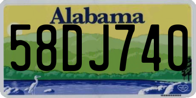 AL license plate 58DJ740